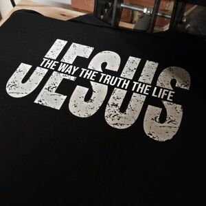 Jesus Religious T-Shirt Size XL Black The Way The Truth The Life Cross Unisex